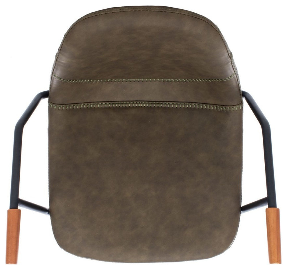 Safavieh Tanner Mid Century Barstool, Olive/Black