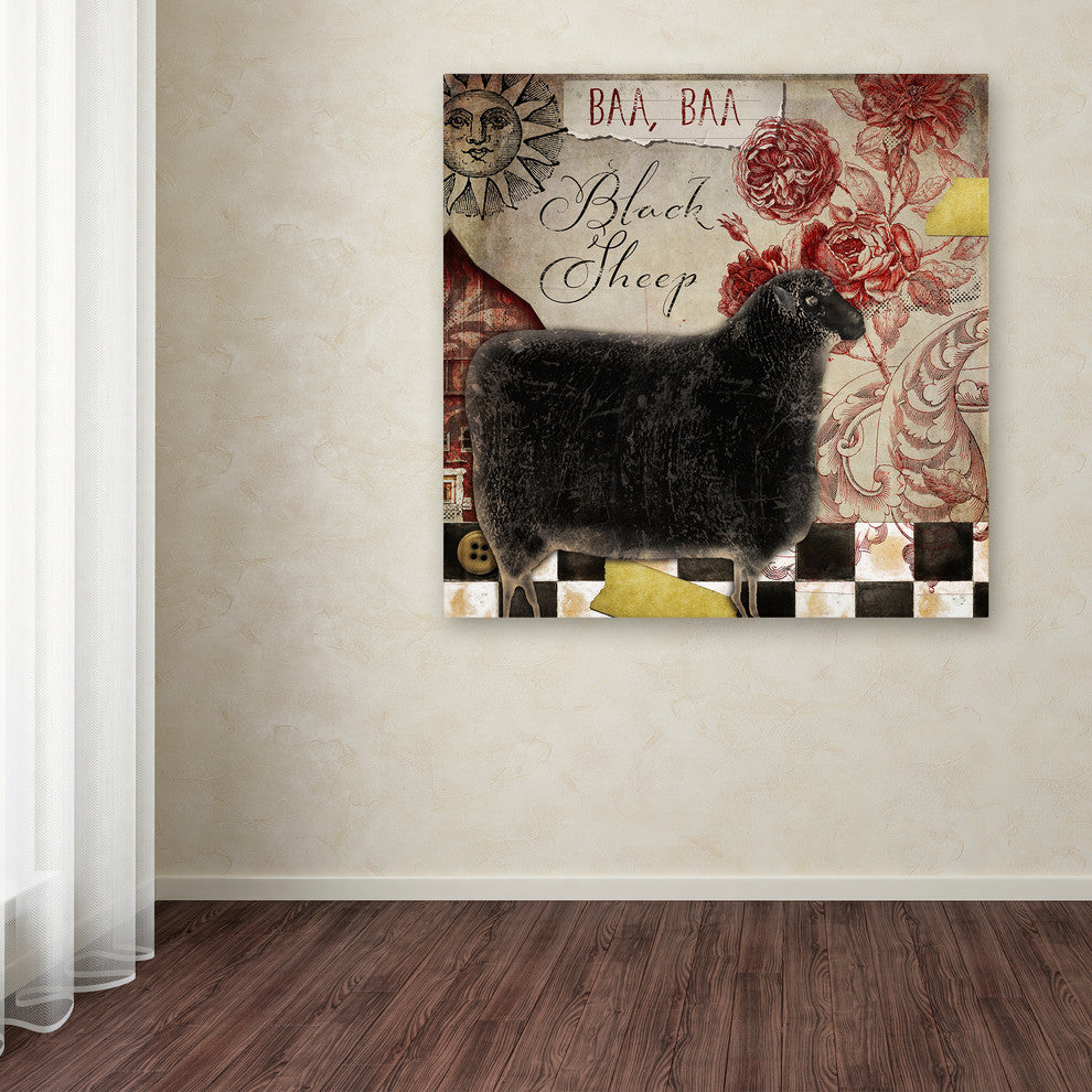 Color Bakery 'Baa Baa Black Sheep' Canvas Art, 35x35