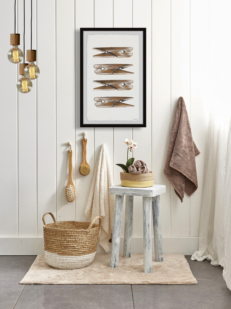 "Clothesline Clip" Framed Painting Print, 12x18