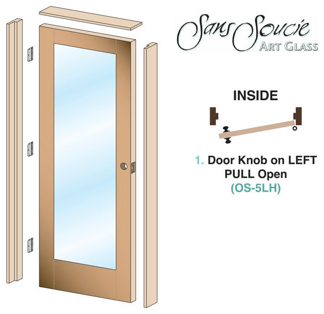 Pantry Door - Divise Stripes - Primed - 24" x 96" - Knob on Left - Pull Open