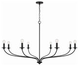 Dolan Eight Light Chandelier, Matte Black