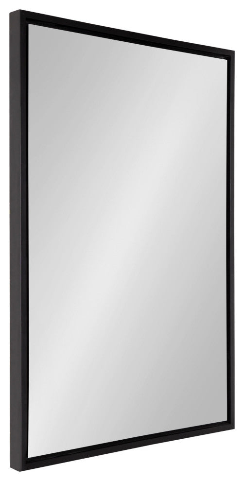 Evans Framed Floating Wall Mirror, Black 24x36