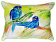 Betsy Drake Two Blue Parrots Small Indoor/Outdoor Pillow 11x14