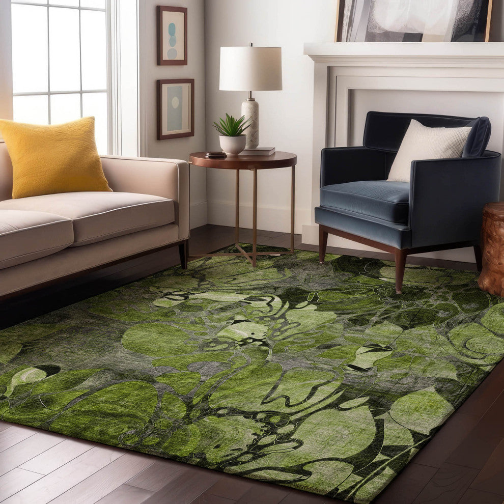 Premium Machine Washable Mayfield AMF558 Fern 3'' x 5'' Rug