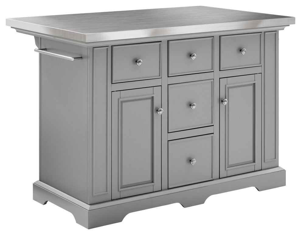 Julia Stainless Steel Top Kitchen Island