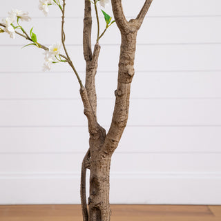 Full tree with pot on white background; full product view.