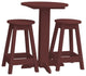 Poly Lumber Bistro Set, Cherrywood, Round