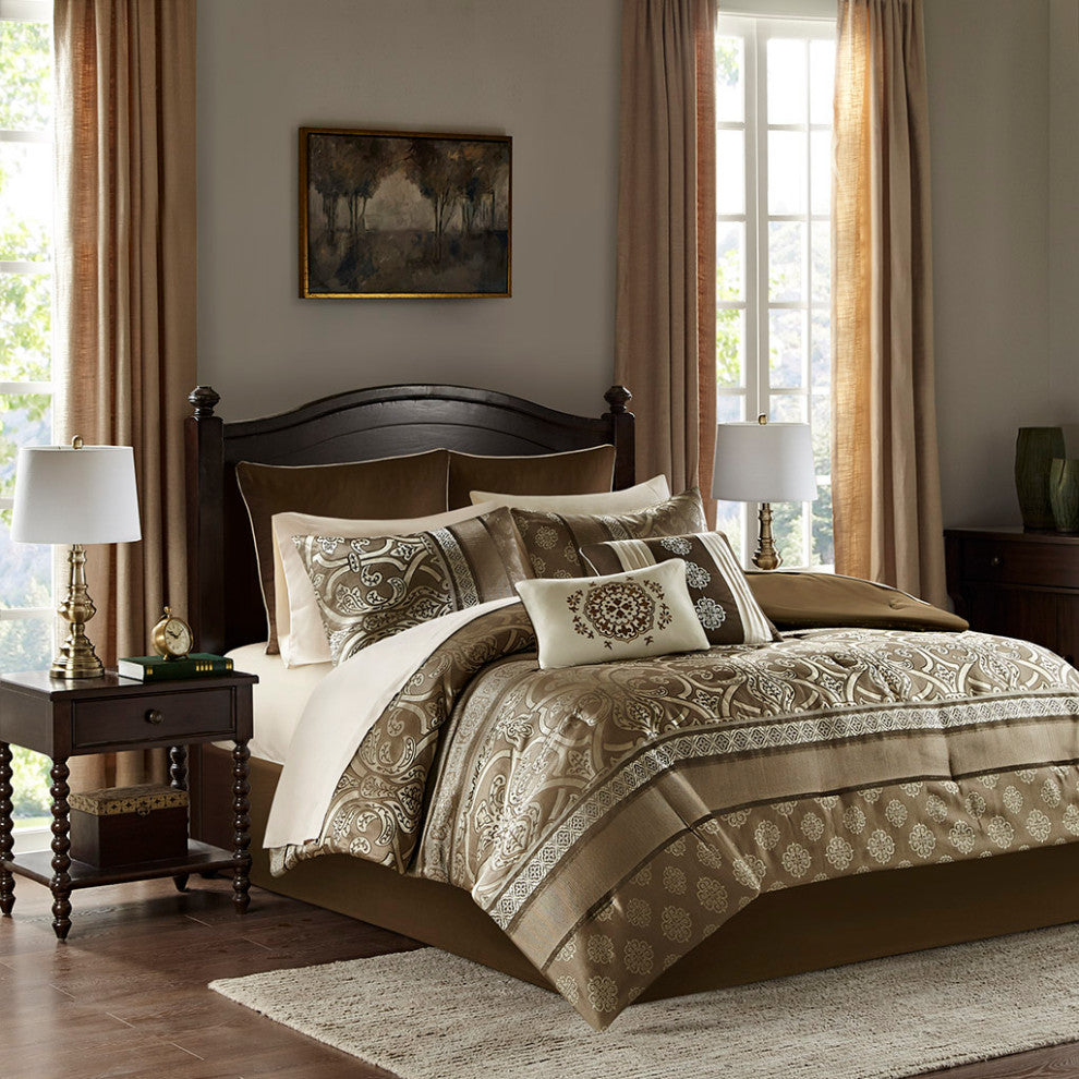 Madison Park Essentials Zara 16 Piece Jacquard Comforter Set