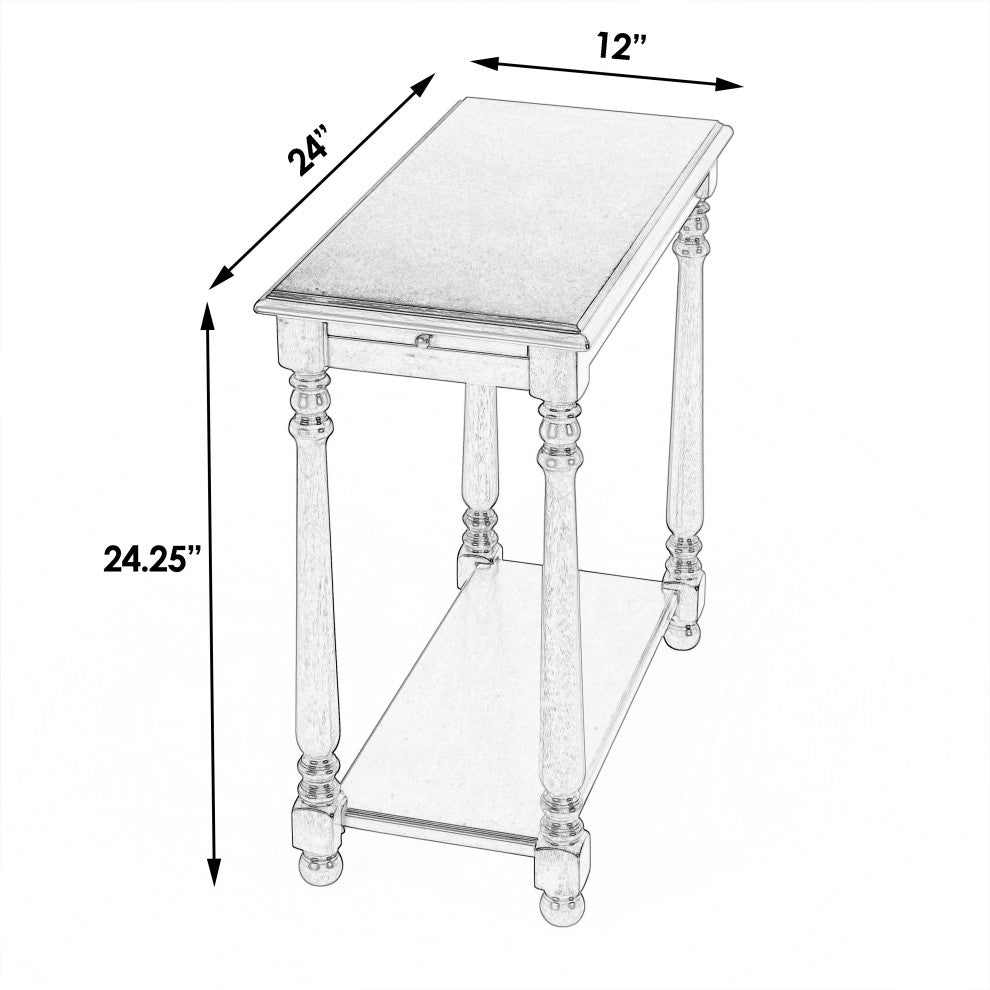 Devane Chairside Table, Medium Brown