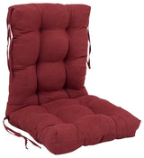 18"x38" Solid Microsuede Tufted Chair Cushion, Red Wine