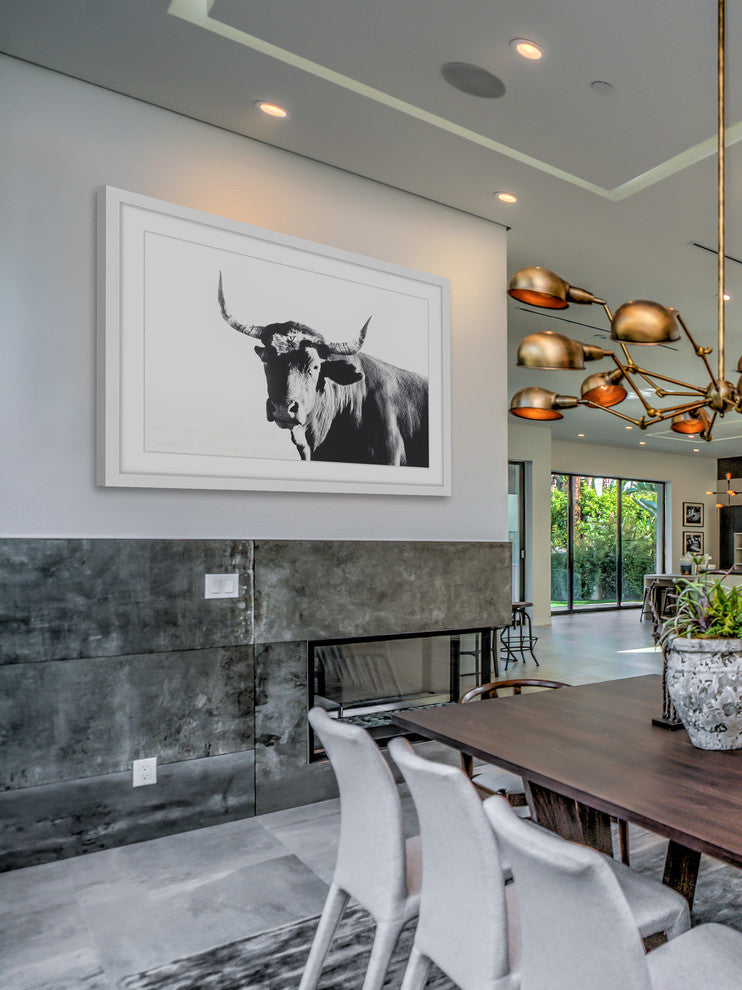 Marmont Hill, "Steer Face" Framed Painting Print, 45x30