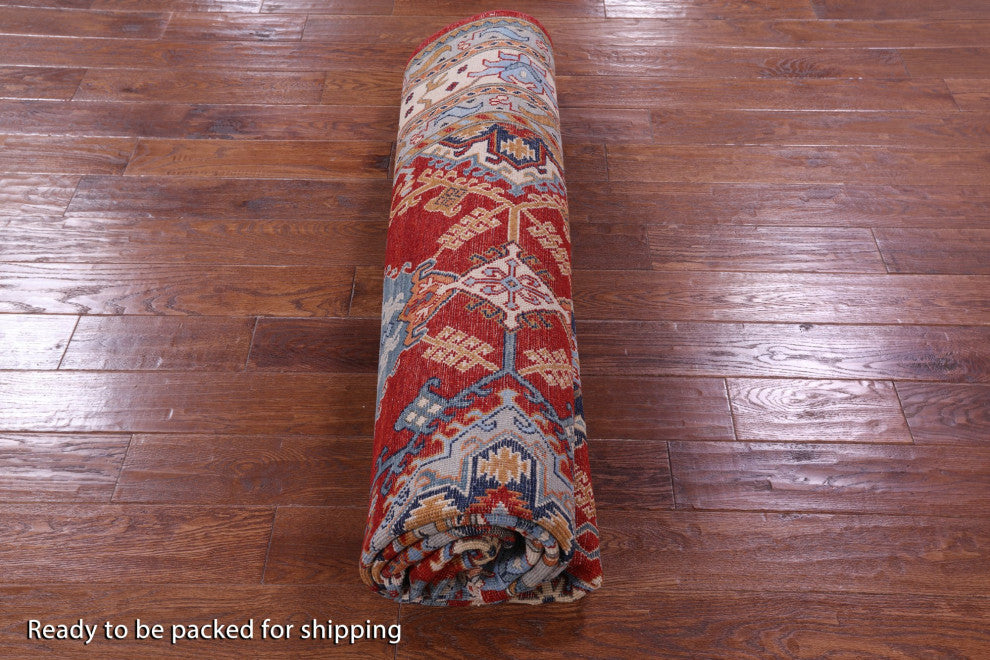 8' 1" X 10' 1" Handmade Super Kazak Wool Rug Q9506