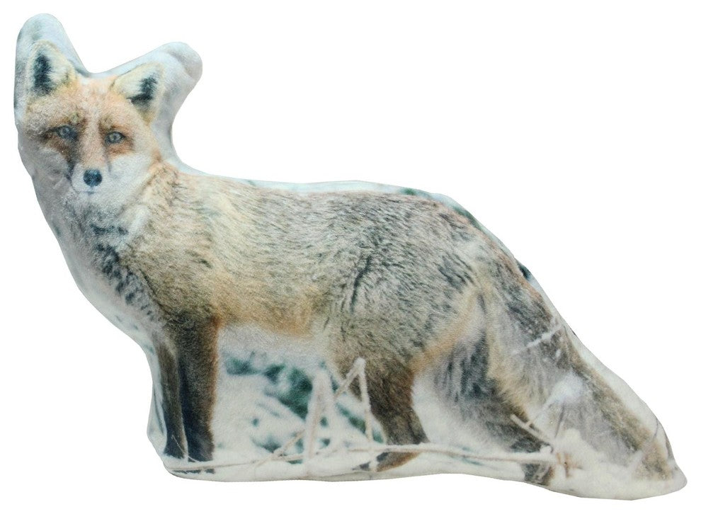 16.3" Winter's Beauty Inquisitive Red Fox in Snow Covered Woods Throw Pillow