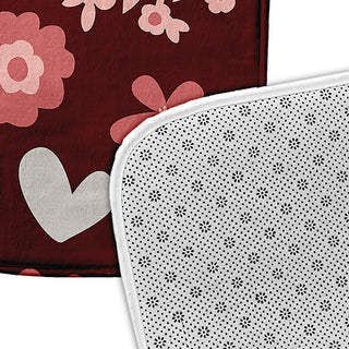 24" x 17" Flowery Love Bathmat, Red