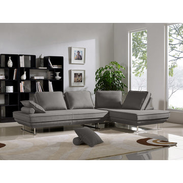 2PC Lounge Seating Platforms With Moveable Backrest Supports Grey Fabric