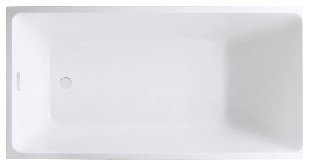 Vanity Art 55" Acrylic Freestanding Bathtub, Pure White