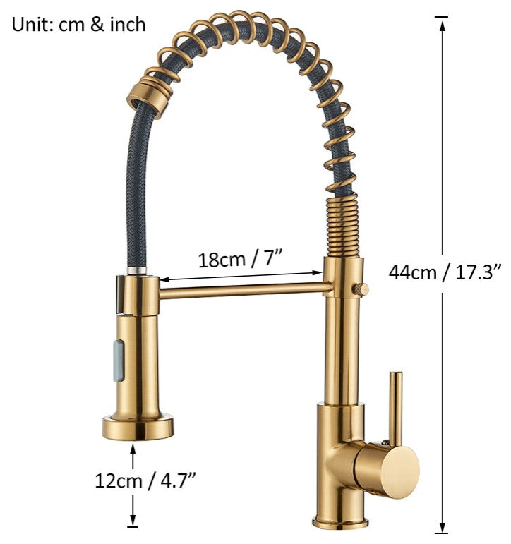 Pull Down Spring Spout Kitchen Faucet