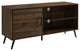 52" TV Stand With Black Legs, Dark Walnut