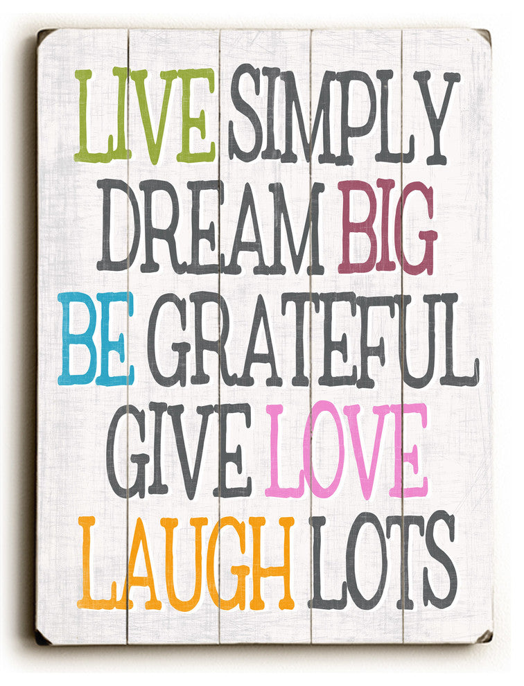 Live simply Dream big Wooden Sign