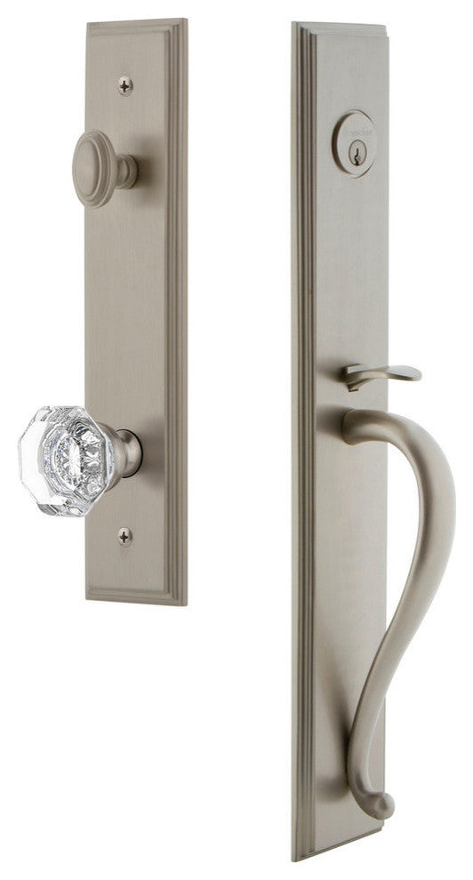 Carre' 1-Piece Dummy Handleset, S Grip and Chambord Knob, Satin Nickel, 848953