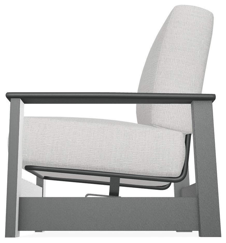 Leeward Deep Seat Outdoor Armchair with Hidden Motion, Grasscloth Cloud/Graphite