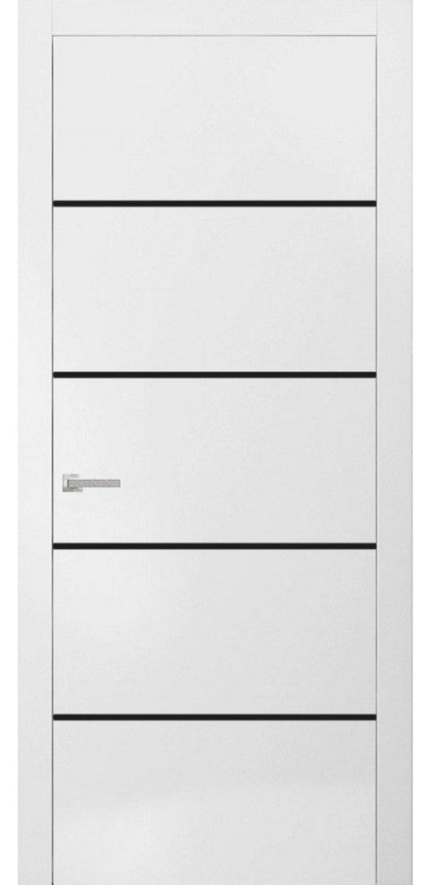 Solid French Door 36 x 84 | Planum 0015 White Silk with| Bathroom