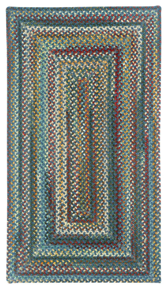 Capel Sherwood Forest Dark Blue 0980_450 Braided Rugs - 36" X 36" Concentric Rec