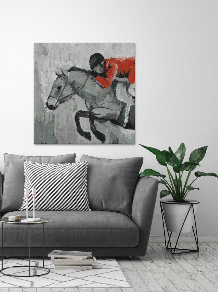 "Horseback Rider" Painting Print on Wrapped Canvas, 48"x48"