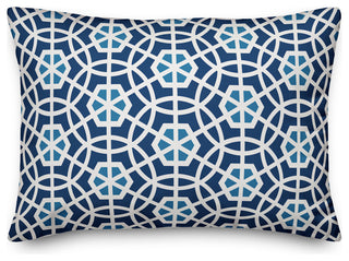 Navy and Blue Geo Circles 14x20 Lumbar Pillow
