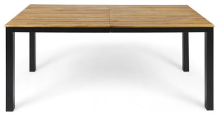 Furman Outdoor Wood and Resin 7 Piece Dining Set, Black and Teak