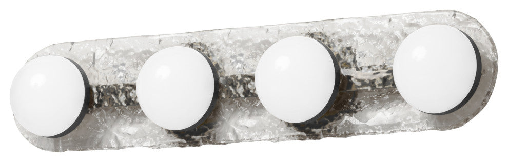 Velma Vanity, 4 Light, Matte Black, Clear Glass
