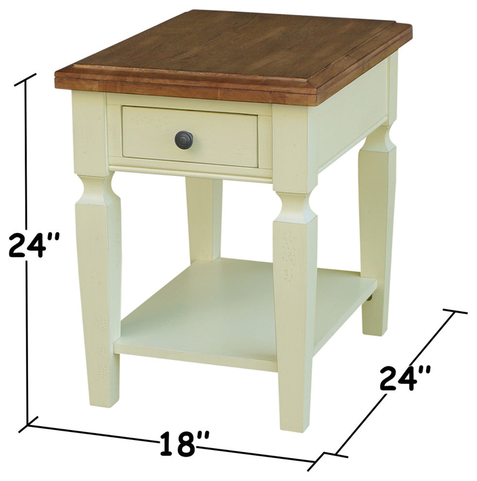 Vista End Table, Hickory/Shell