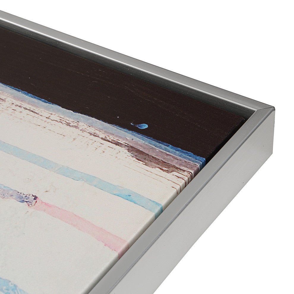 Rainy Forest Abstract Wall Art 24x32 With Silver Frame, Multi Color