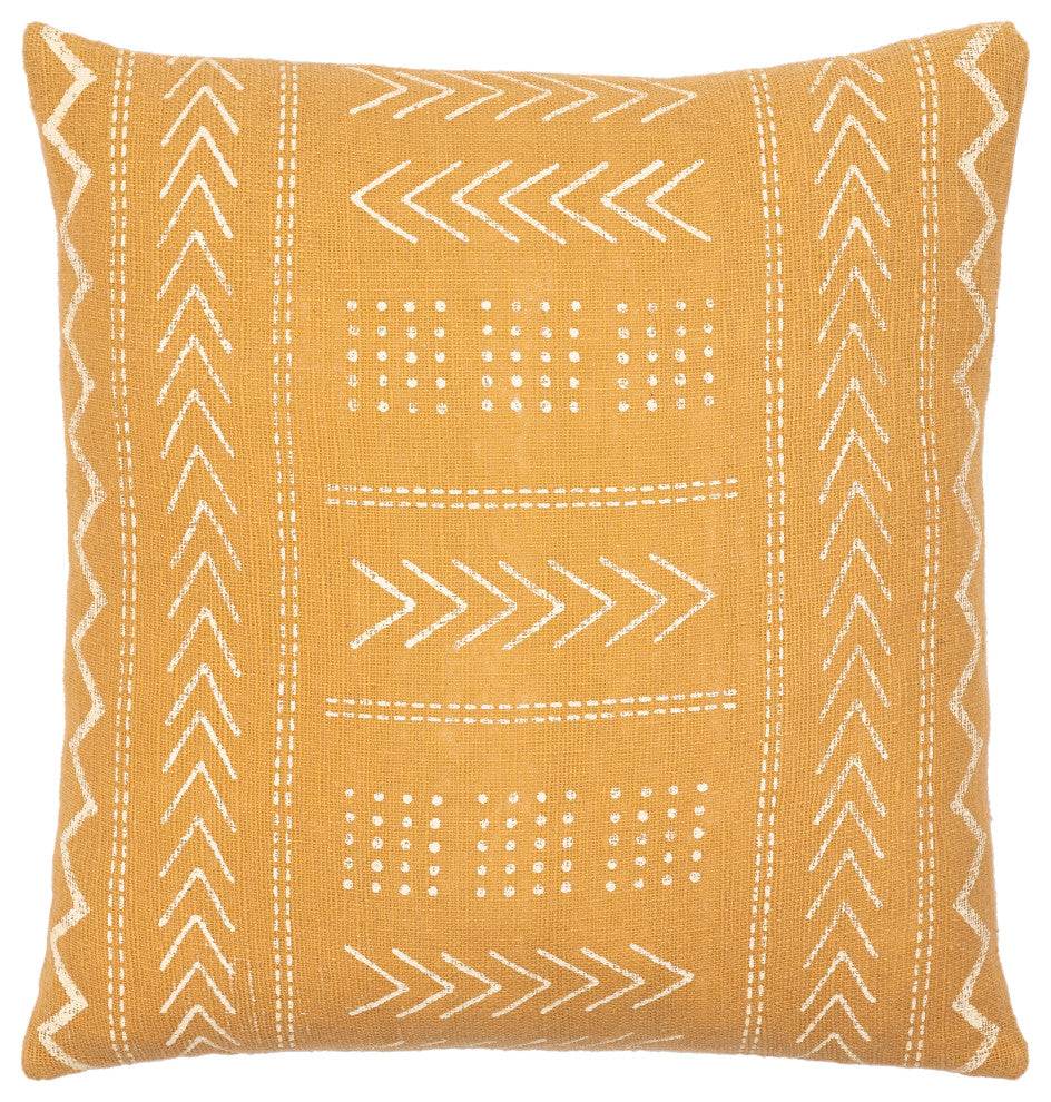 Surya Malian Mustard Pillow Shell With Polyester Insert 20"H X 20"W