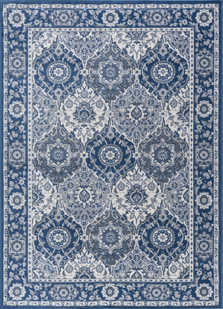 Newcomb Traditional Oriental Navy Rectangle Area Rug, 5'x7'
