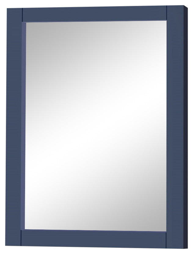 28" Wood Frame Mirror, Blue