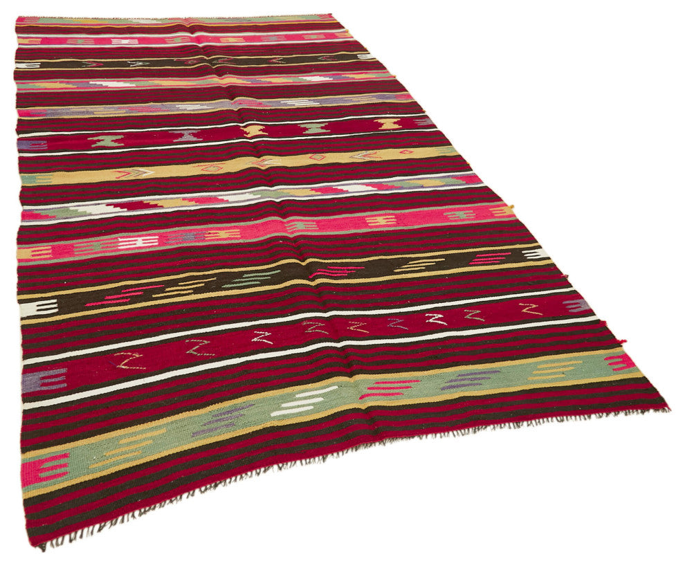 Rug N Carpet - Handmade Turkish 5' 4'' x 9' 6'' Vintage Goat Hair Kilim Rug