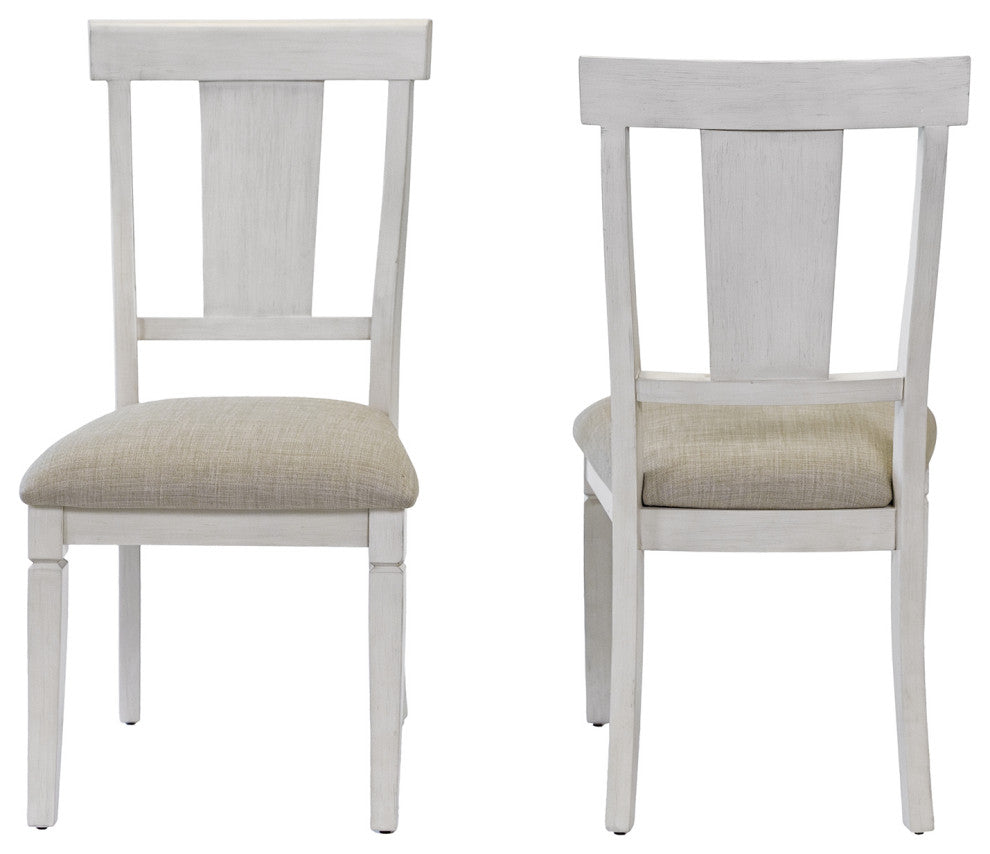 Traditional Wood Kitchen Extension Dining Table and 8-Chairs, White