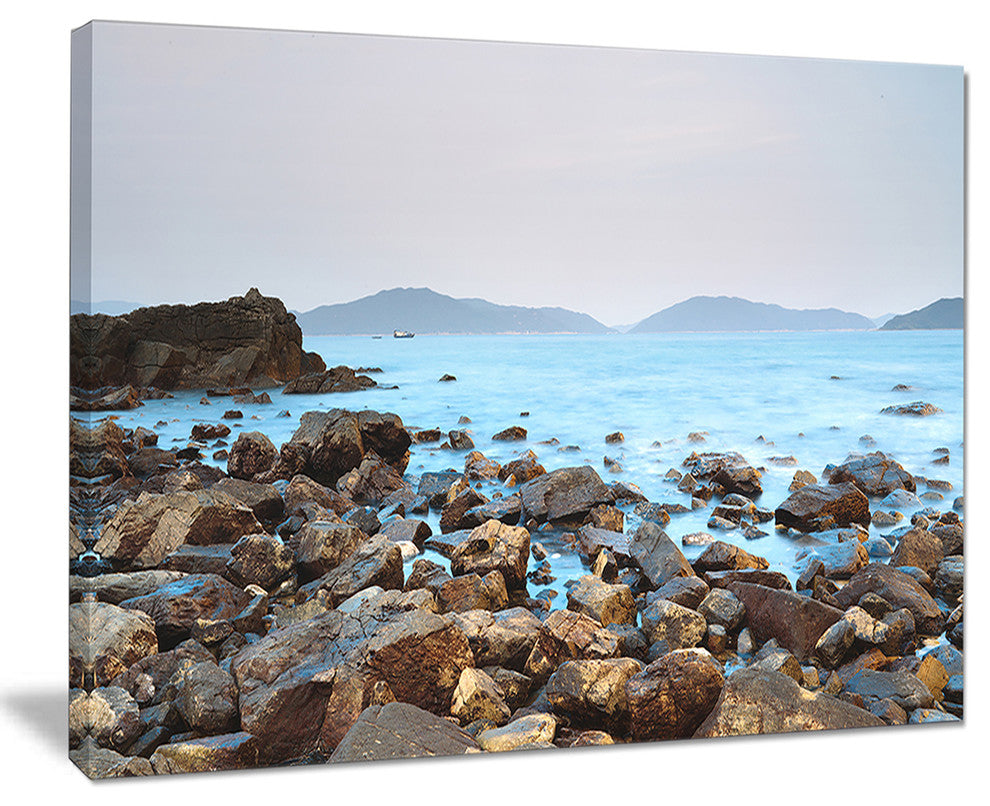 "Stones on Shore of Port Shelter HK" Canvas Print