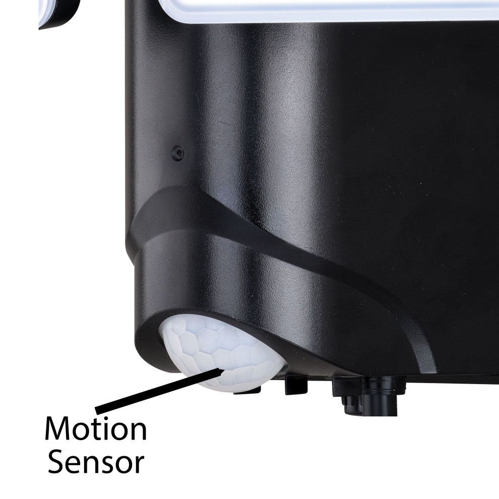 Sodo 2 Light LED Outdoor Plug" Motion Sensor Wall Light Black