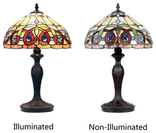 Serenity Tiffany-Style Dark Bronze 1 Light Table Lamp 12" Shade