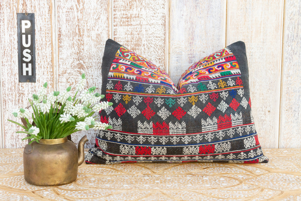 Vintage Mayan Brocade Tziquin Pillow