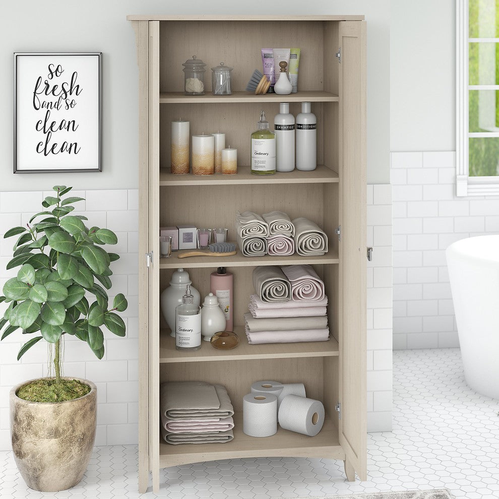 Salinas Bathroom Storage Cabinet With Doors, White