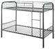 Acme Furniture Bristol, Bunk Bed, Twin/Twin Gunmetal 37535