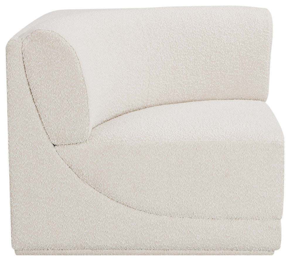 Ollie Black Boucle Fabric Chair, Cream, Corner Chair