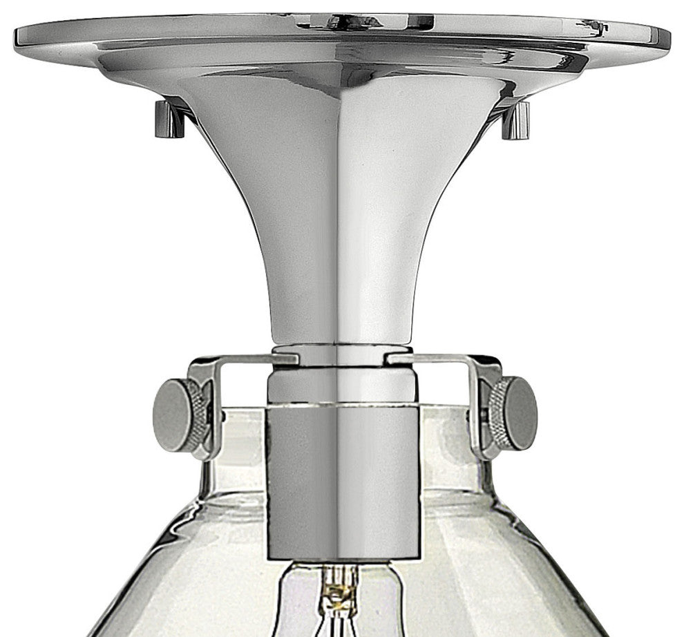 Hinkley Congress Extra Small Retro Glass Flush Mount, Chrome