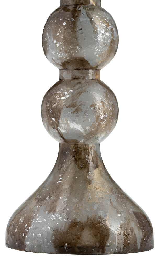 Glass, 13"H, Bubbly Candle Holder, Brown
