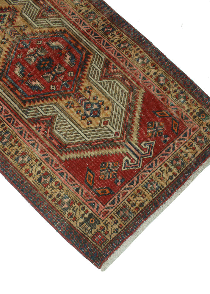 Fine Vintage Distressed Kentrell Beige Runner