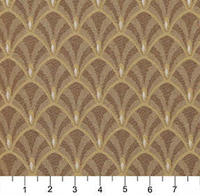 Brown And Beige Fan Jacquard Woven Upholstery Fabric By The Yard