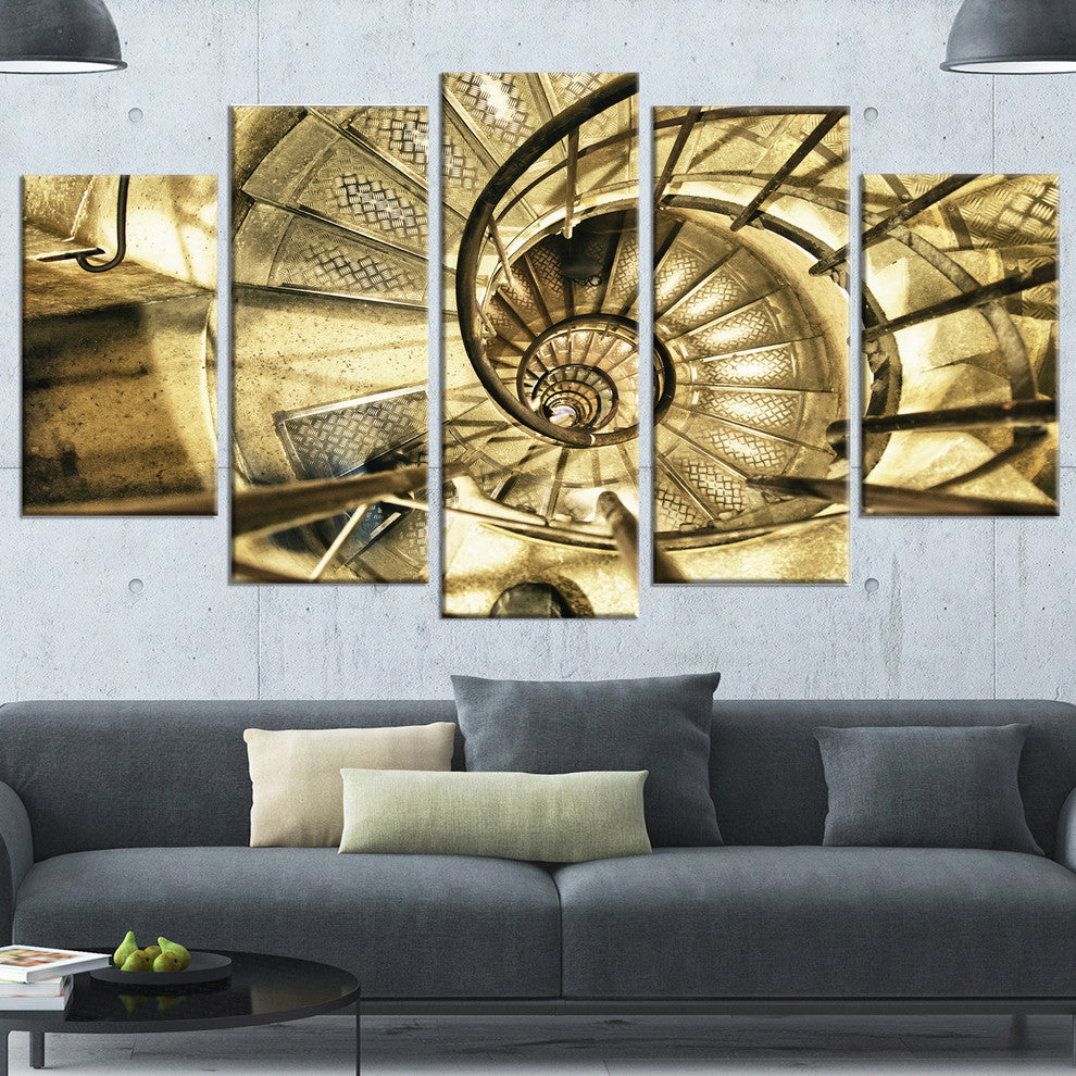 Architectural Detail of Paris in Winter, Brown, Canvas Print, 60"x32", 5 Panels